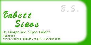 babett sipos business card